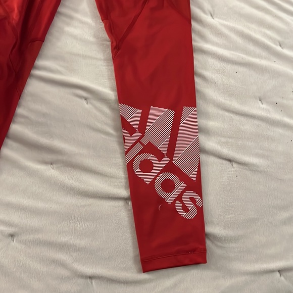 Red Adidas leggings - Picture 3 of 6